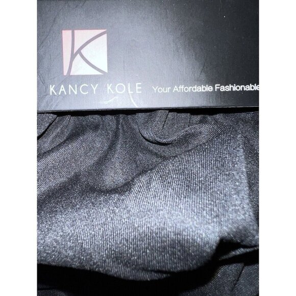 NWT KANCY KOLE High Waist A-Line Paperbag Waist Skirt with Pockets Black Sz L - Picture 10 of 13